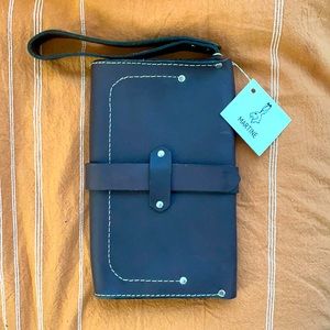 Martine leather clutch